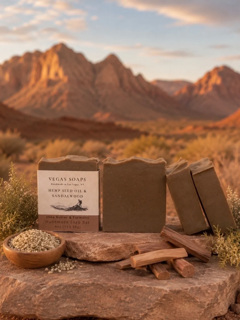 Sandalwood Soap Bar NEW Handmade Gift Souvenir Vegas Soaps